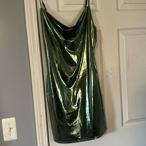 forever 21 metallic green mini dress NEW WITH TAGS